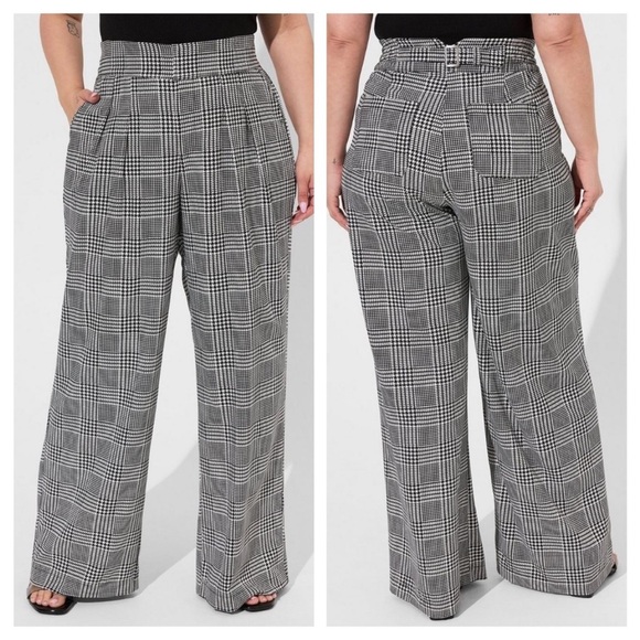 Torrid Plus Size Wide Leg Studio Crepe High Rise Pants - Picture 2 of 7